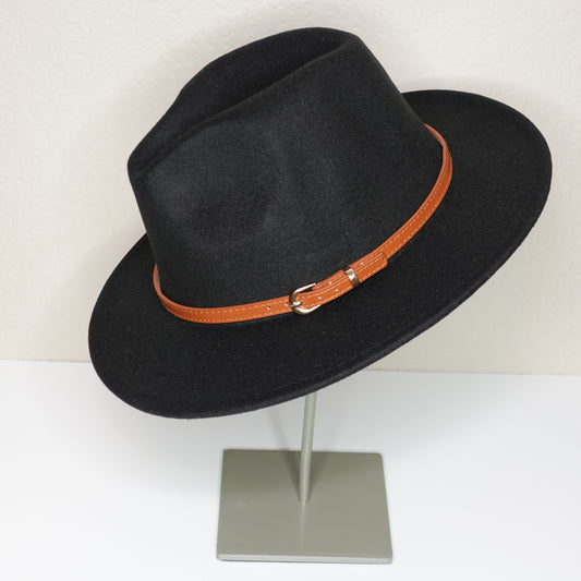 Leather Belt Fedora Hat