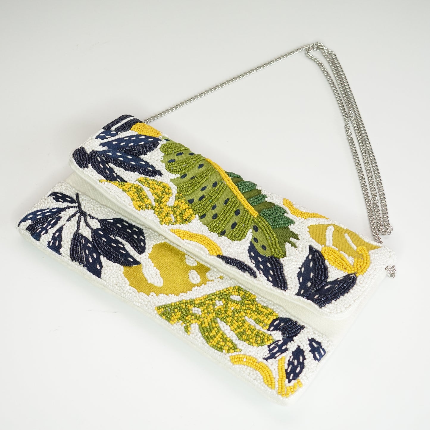 Palm Leaves Beaded Handbag