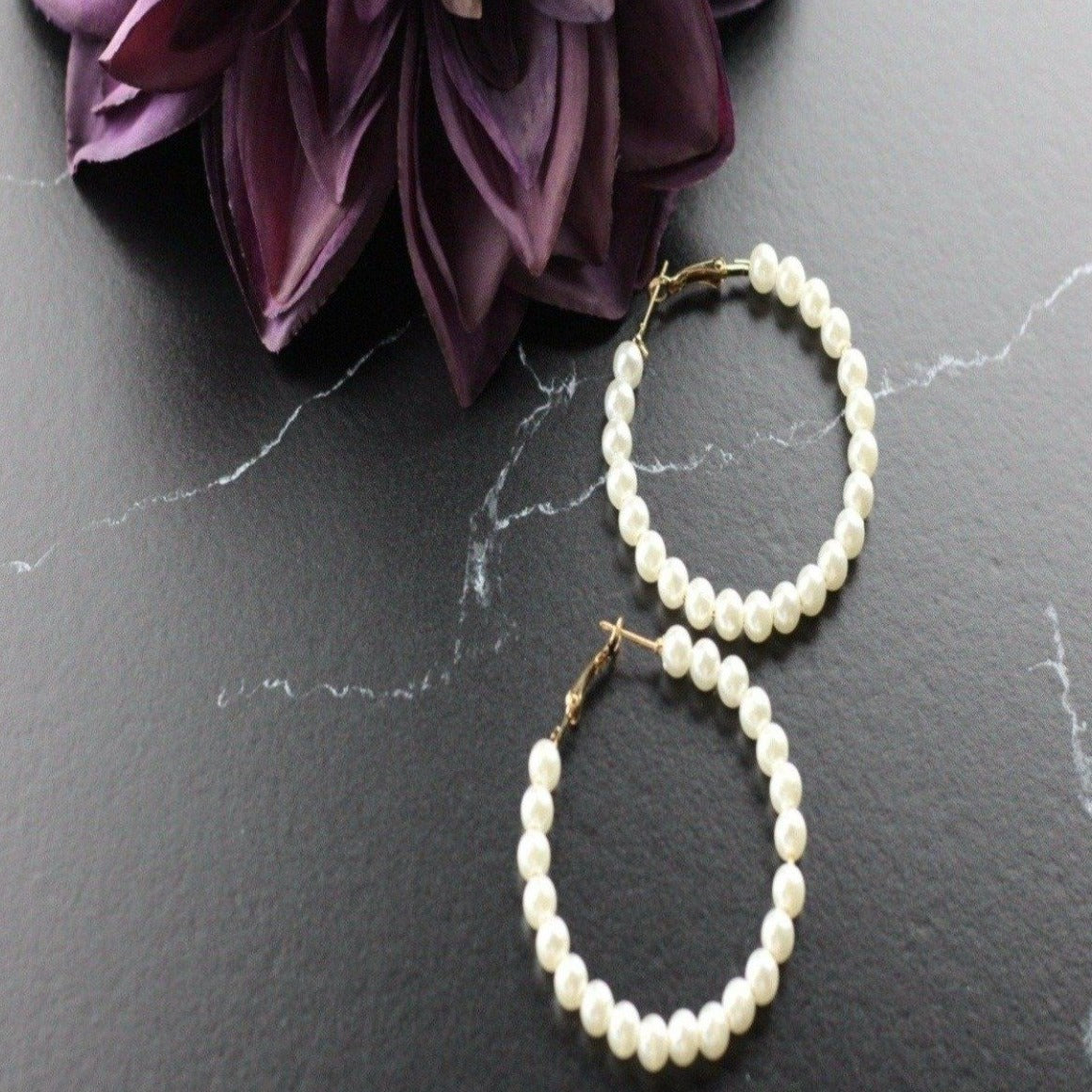 Pearl Hoop Earrings