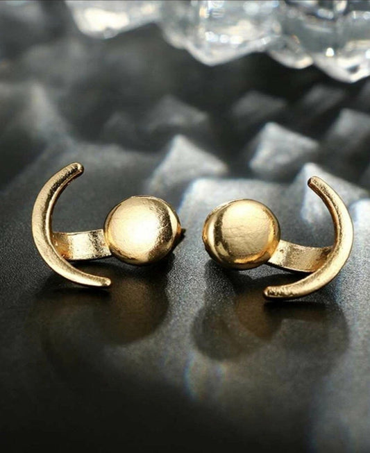 Round Stud Swing Detail Earrings