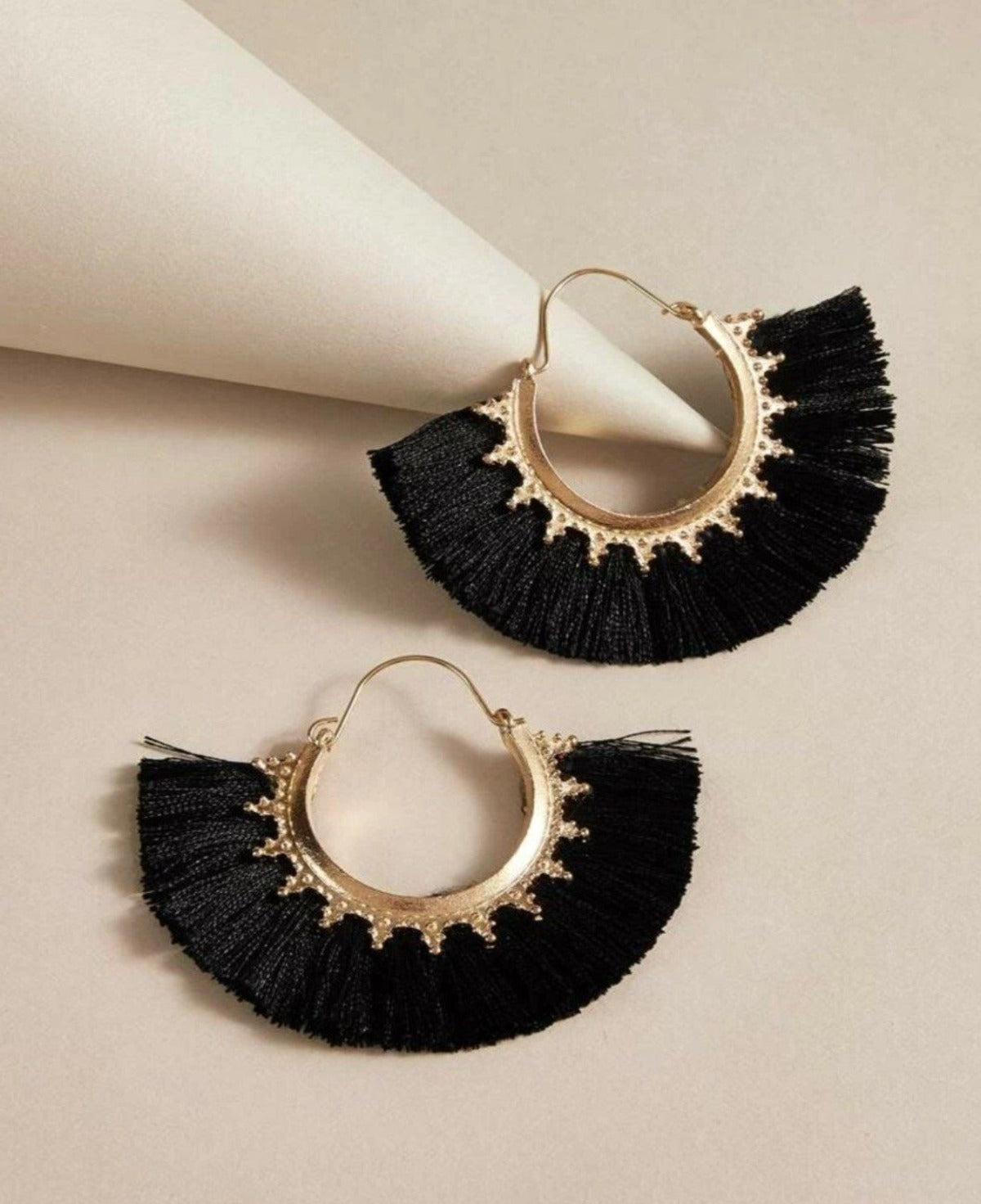 Black Tassel Earring